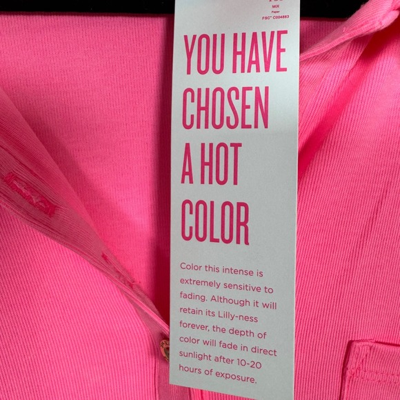 NWT Lilly Pulitzer Reema Roxie Hot Pink XL Polo Dress 3/4 Sleeve Preppy Coastal - Picture 12 of 16